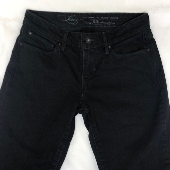 Levi’s Black Skinny Demi Curve Jeans Size 25 - Picture 4 of 7